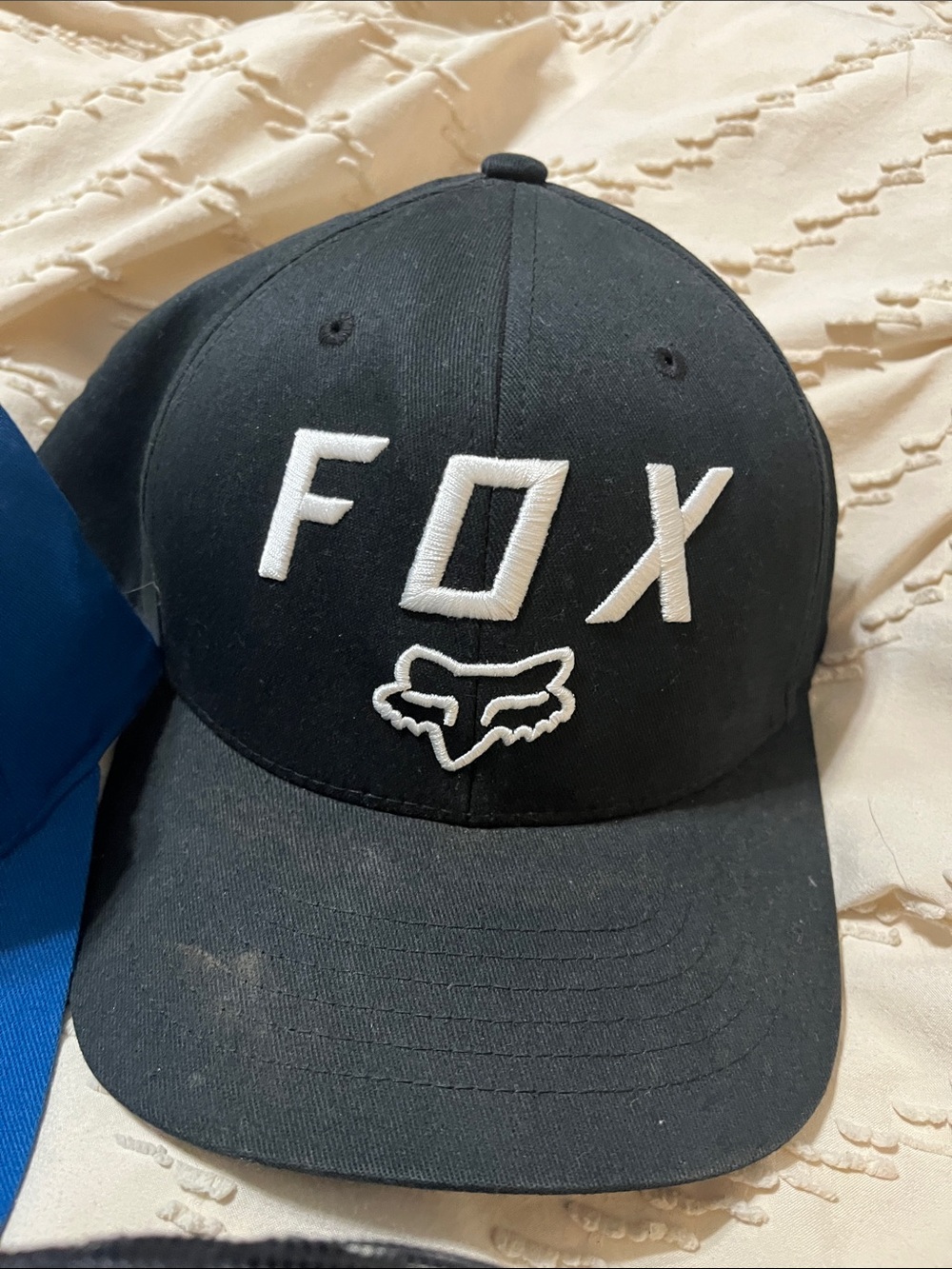 Fox Logo Baseball Hats in Blue and Black - Picture 4 of 7